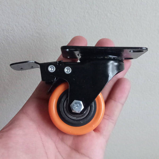 Rueda para Muebles Tipo Universal de 1 1/2" C/Base Giratoria y Freno