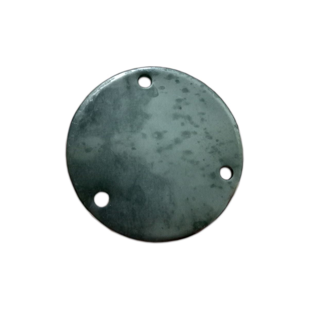 Base de Anclaje o Flanche Redondo de 100x4mm con huecos para Obra e Industria con sus 3 orificios en fondo blanco