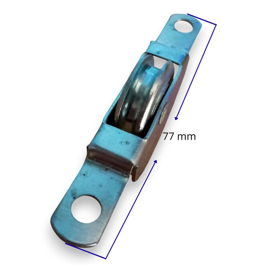 Garrucha Tipo Caracol con Canal Grande con distancia total de 77mm de largo.