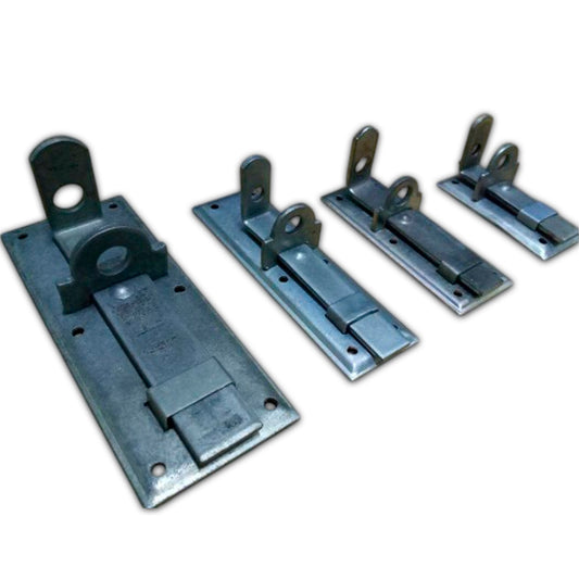 Grupo de 4 Pasadores Portacandados Galvanizados de 3", 4", 5" y 6" para Soldar, Remachar o Atornillar.