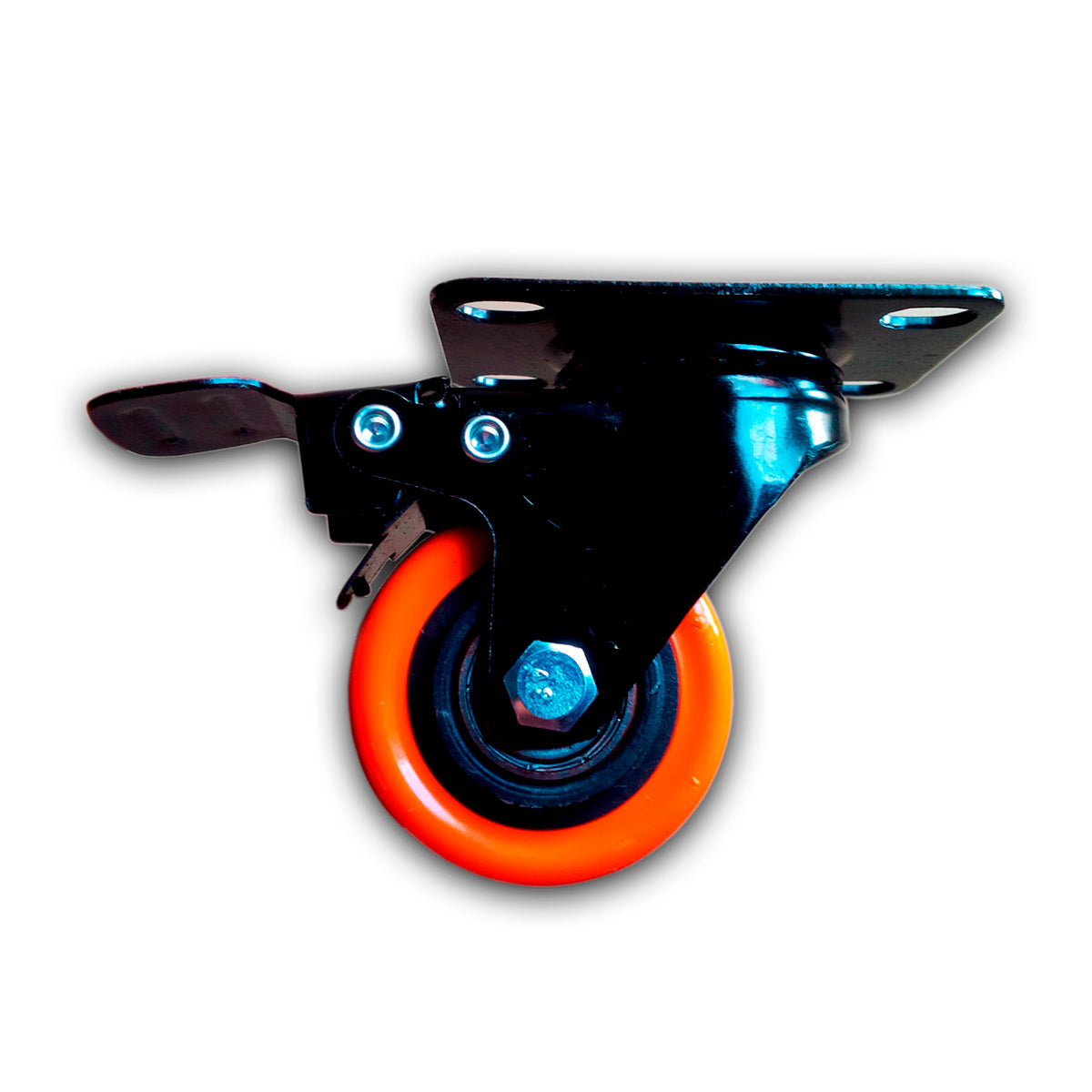 Rueda para Muebles Tipo Universal de 1 1/2" C/Base Giratoria y Freno