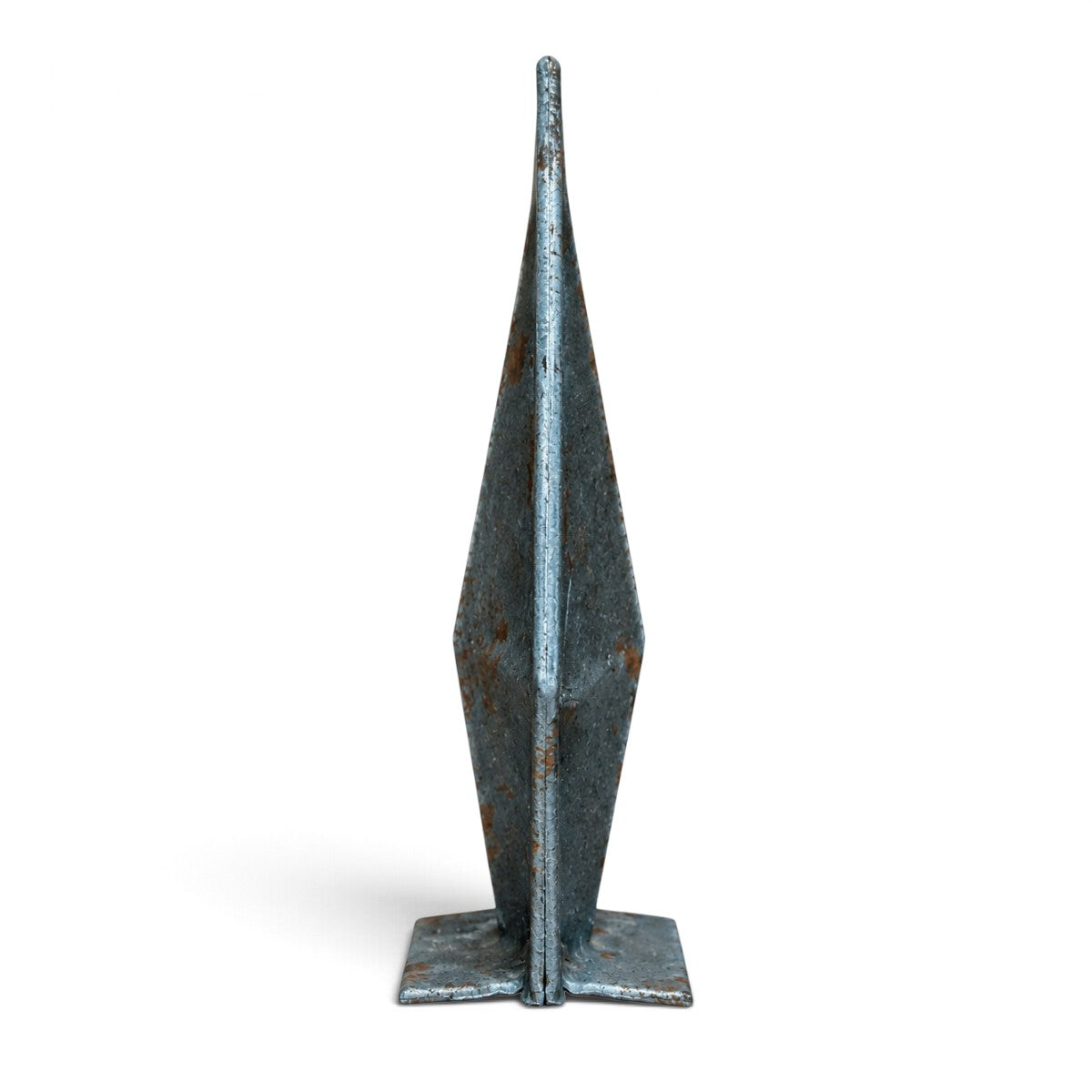 Vista de lado de la punta entamborada con estampa en forma de rombo para tubos 1"x 1".