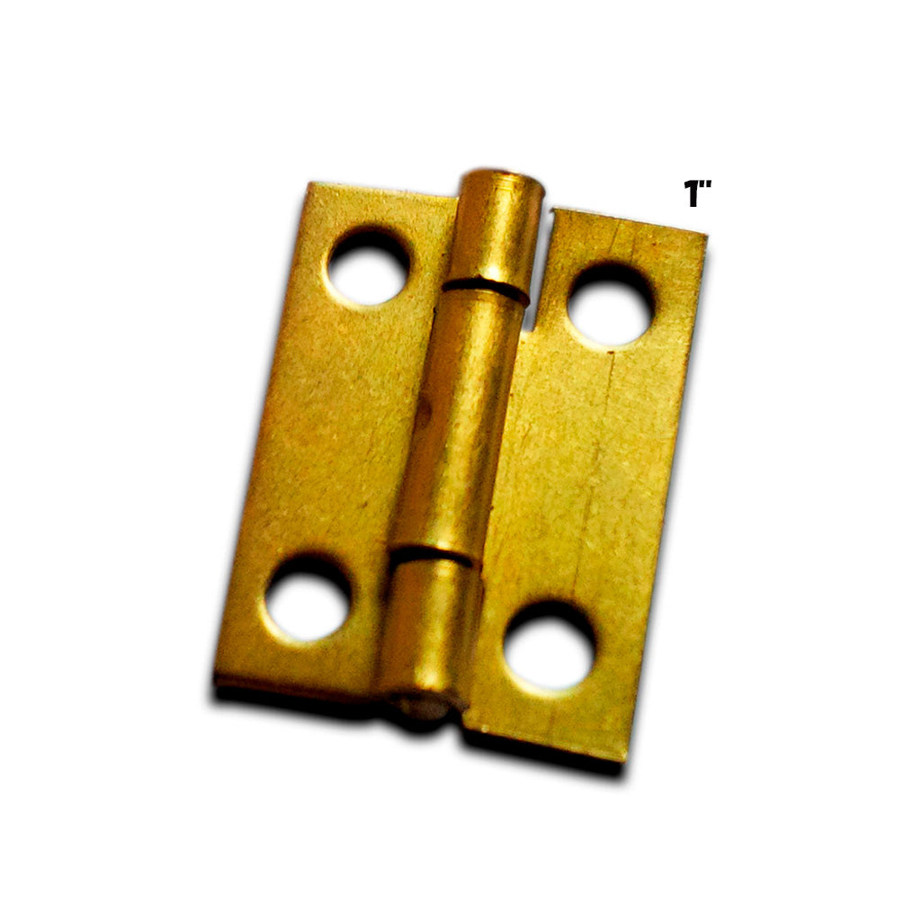 Bisagra de 1 pulgada calibre 22 latonada color dorado para muebles y manualidades.