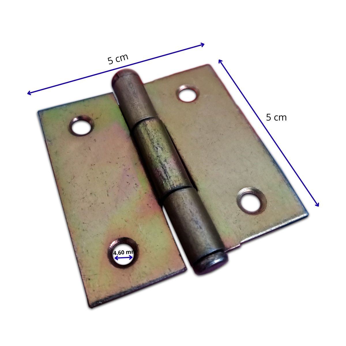 Bisagra Cuadrada de 50mmx50mm Sin Tornillos Galvanizada